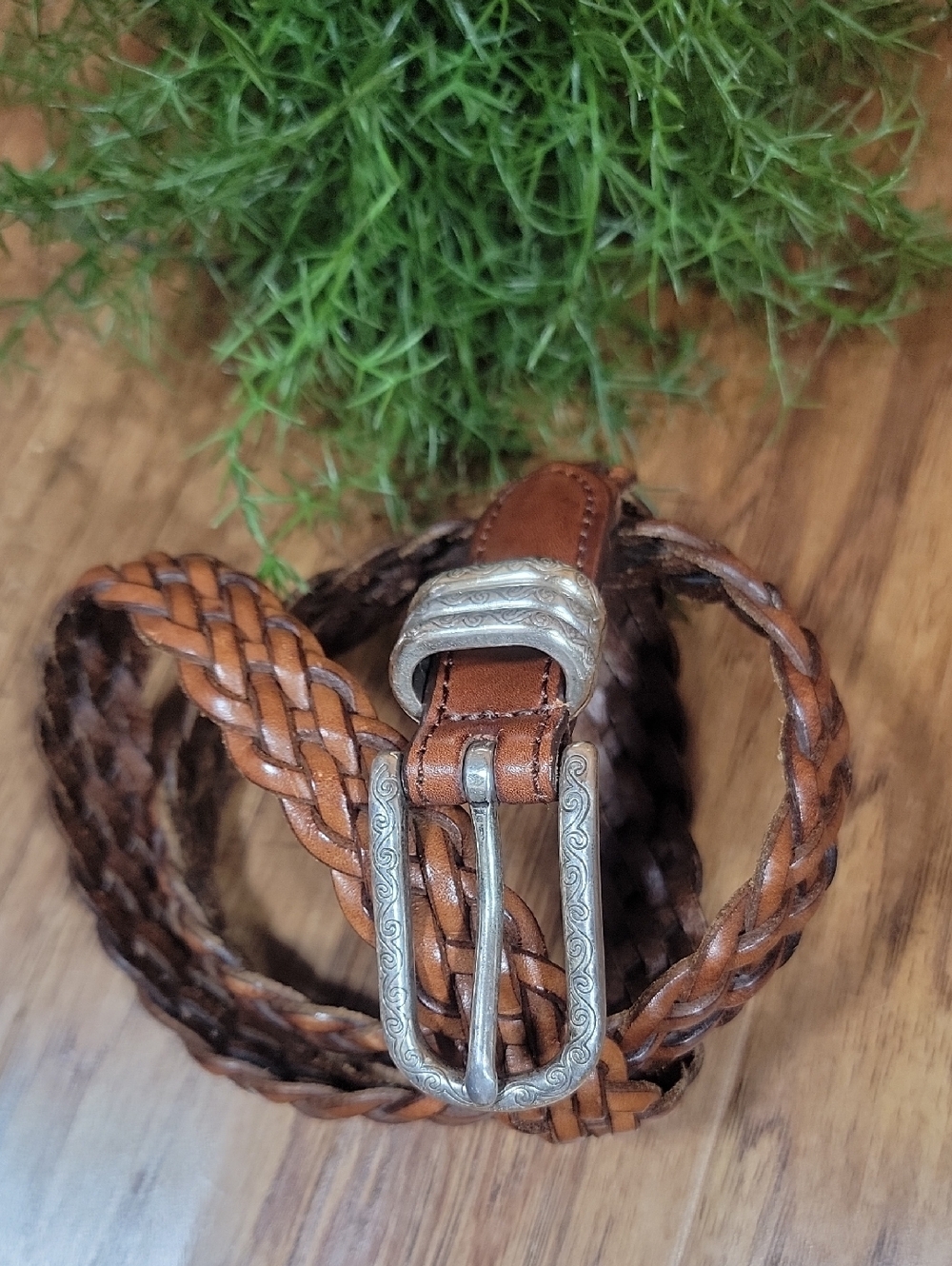 Vintage Braided Leather Belt